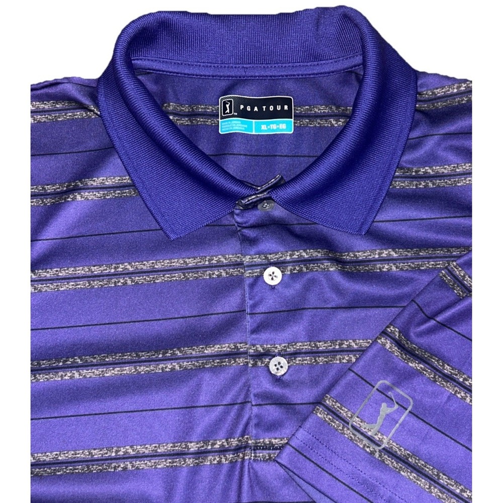 PGA Tour Motion Flux Golf Polo Light & Comfortable,‎ Purple Liberty Men's XL